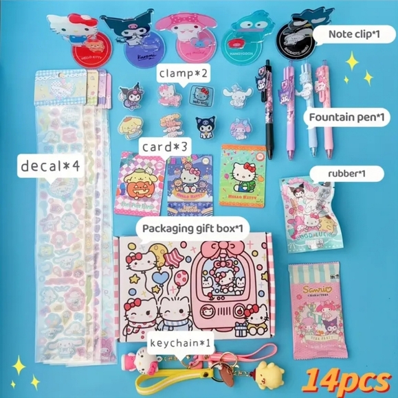 14pcs Sanrio Themed Gift Set -New Mystery Gift Set - Picture 1 of 12